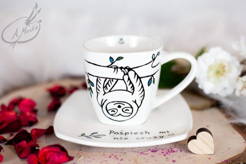 Wyjątkowa, ręcznie malowana filiżanka Góry.