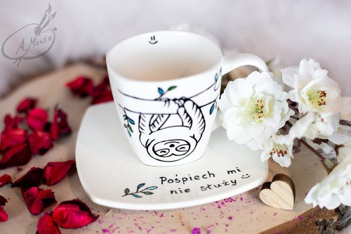 Wyjątkowa, ręcznie malowana filiżanka Góry.