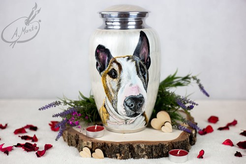 Ręcznie malowana urna pogrzebowa z portretem Pieska/kotka