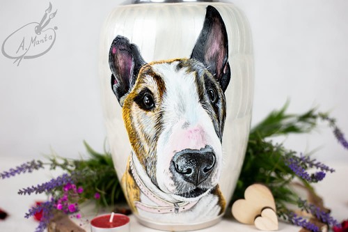 Ręcznie malowana urna pogrzebowa z portretem Pieska/kotka