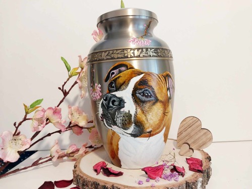 Ręcznie malowana urna pogrzebowa z portretem Pieska/kotka