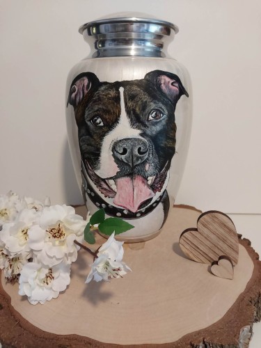 Ręcznie malowana urna pogrzebowa z portretem Pieska/kotka