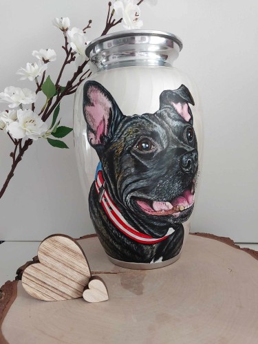 Ręcznie malowana urna pogrzebowa z portretem Pieska/kotka