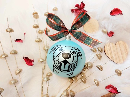 Wyjątkowa bombka choinkowa ręcznie malowana Amstaff