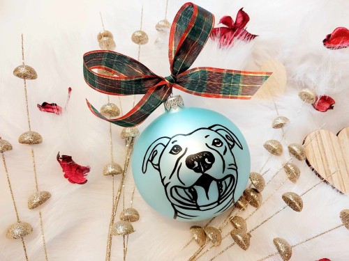 Wyjątkowa bombka choinkowa ręcznie malowana Amstaff