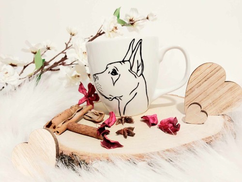 Wyjątkowy, ręcznie malowany kubek Dog Niemiecki.