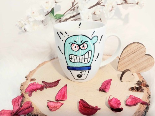 Wyjątkowy, ręcznie malowany kubek Zły Kaktus