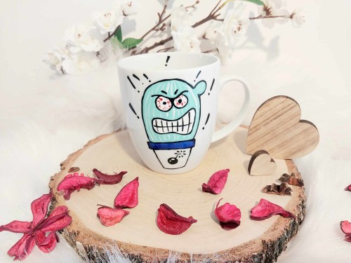 Wyjątkowy, ręcznie malowany kubek Zły Kaktus
