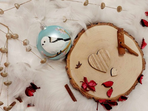 Wyjątkowa bombka choinkowa ręcznie malowana Ptak Raniuszek