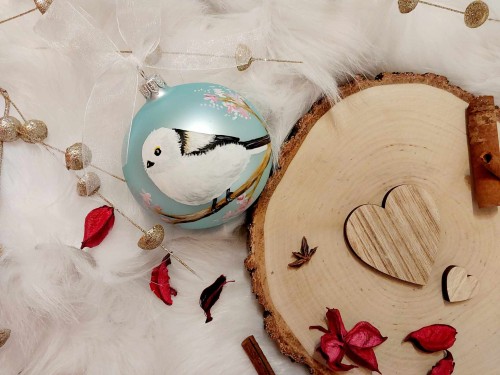 Wyjątkowa bombka choinkowa ręcznie malowana Ptak Raniuszek