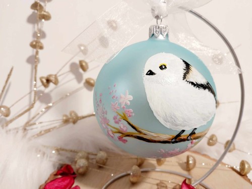 Wyjątkowa bombka choinkowa ręcznie malowana Ptak Raniuszek