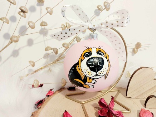 Wyjątkowa bombka choinkowa ręcznie malowana Beagle