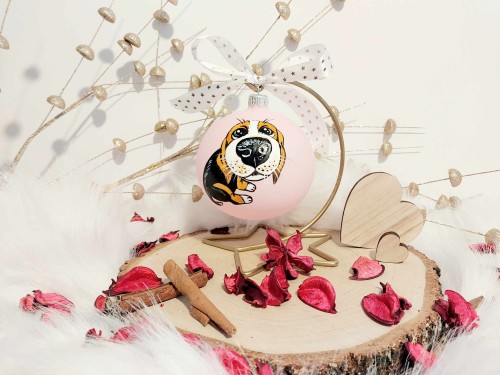 Wyjątkowa bombka choinkowa ręcznie malowana Beagle