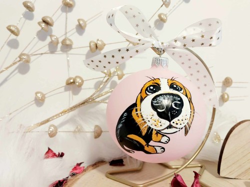Wyjątkowa bombka choinkowa ręcznie malowana Beagle
