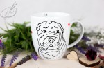 Kubek ręcznie malowany Pies rasy Shar Pei  walentynki serduszka