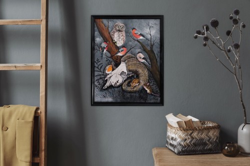 Obraz ręcznie malowany na płótnie Czaszka muflona