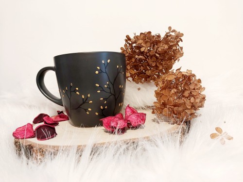 Wyjątkowy, ręcznie malowany kubek Lama 400 ml