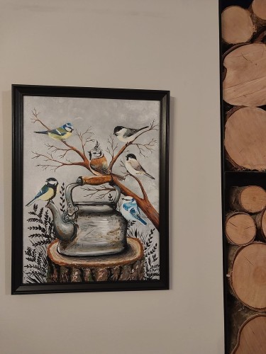 Obraz ręcznie malowany na płótnie Sikorki