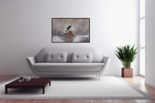 Obraz ręcznie malowany na płótnie Perkoz Rdzawoszyi