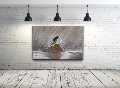 Obraz ręcznie malowany na płótnie Perkoz Rdzawoszyi