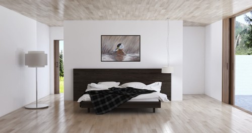 Obraz ręcznie malowany na płótnie Perkoz Rdzawoszyi