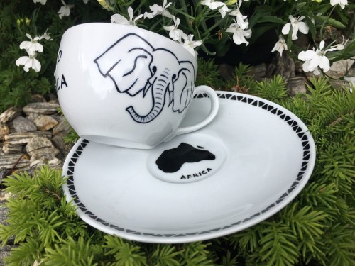 Wyjątkowa ręcznie malowana filiżanka Africa