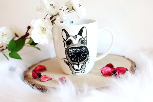 Wyjątkowy, ręcznie malowany kubek Owczarek niemiecki.