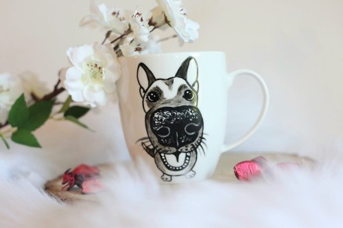 Wyjątkowy, ręcznie malowany kubek Owczarek niemiecki.