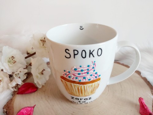 Wyjątkowy, ręcznie malowany kubek ciacho dla biegacza.