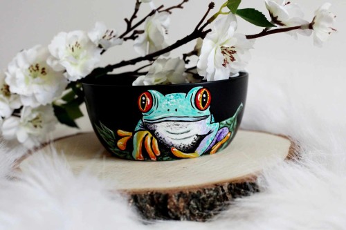 Miseczka ręcznie malowana Żaba