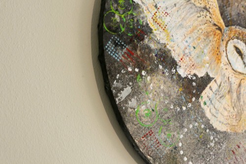 Obraz ręcznie malowany na płótnie sowa płomykówka