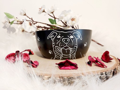 Wyjątkowa, ręcznie malowana miseczka Amstaff