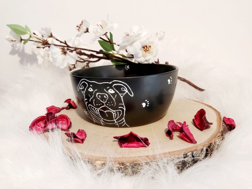 Wyjątkowa, ręcznie malowana miseczka Amstaff