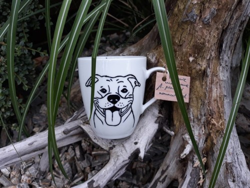Unikatowy Kubek ręcznie malowany STAFFORDSHIRE BULL TERRIER
