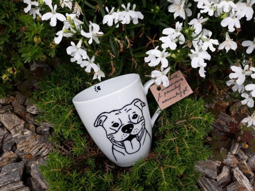 Unikatowy Kubek ręcznie malowany STAFFORDSHIRE BULL TERRIER