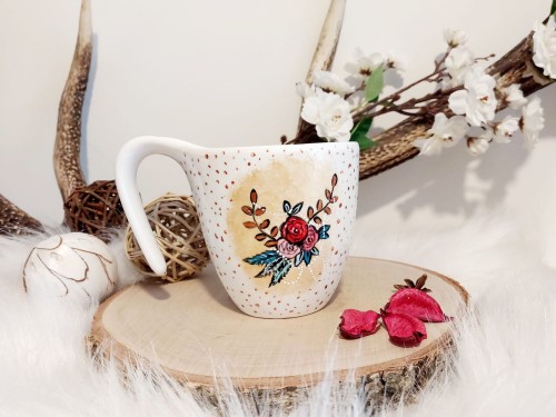 Wyjątkowy, ręcznie malowany kubek Czaszka, Szaman.