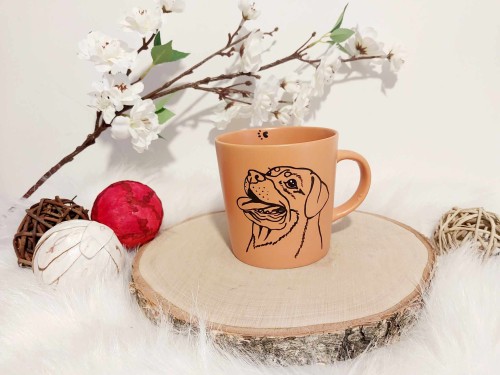 Wyjątkowy, ręcznie malowany kubek Rottweiler.
