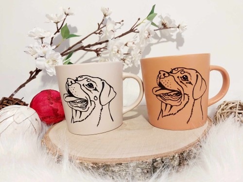 Wyjątkowy, ręcznie malowany kubek Rottweiler.