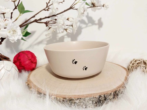 Wyjątkowa, ręcznie malowana miseczka Rottweiler.