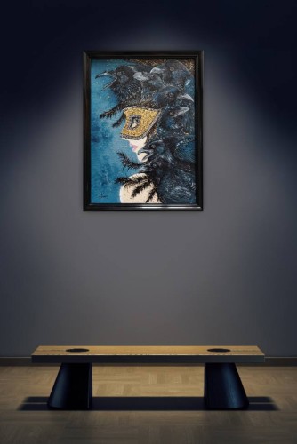 Obraz ręcznie malowany na płótnie Tańcząca z krukami