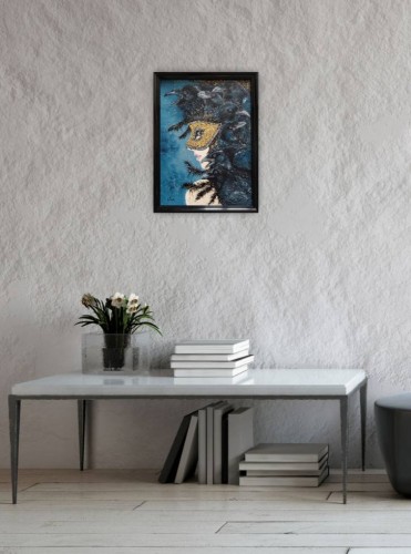 Obraz ręcznie malowany na płótnie Tańcząca z krukami