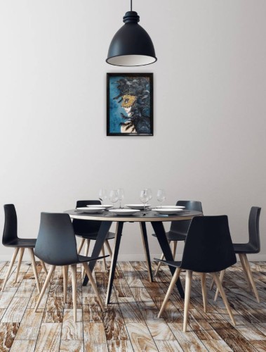 Obraz ręcznie malowany na płótnie Tańcząca z krukami