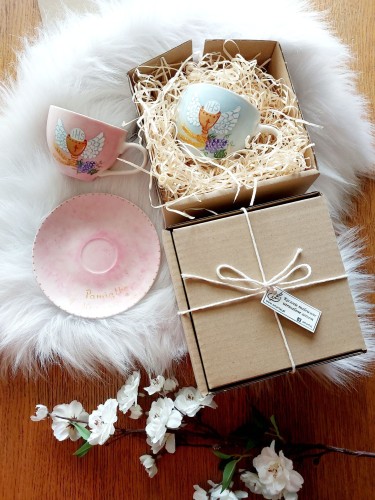 Wyjątkowa, ręcznie malowana filiżanka I Komunia Święta.