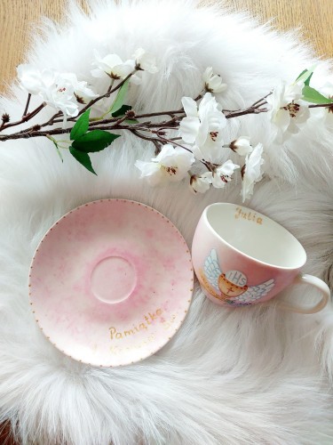 Wyjątkowa, ręcznie malowana filiżanka I Komunia Święta.