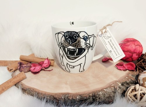 Wyjątkowy, ręcznie malowany kubek Jack russell terrier.