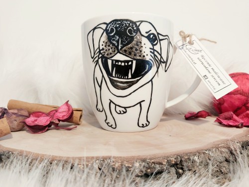 Wyjątkowy, ręcznie malowany kubek Jack russell terrier.