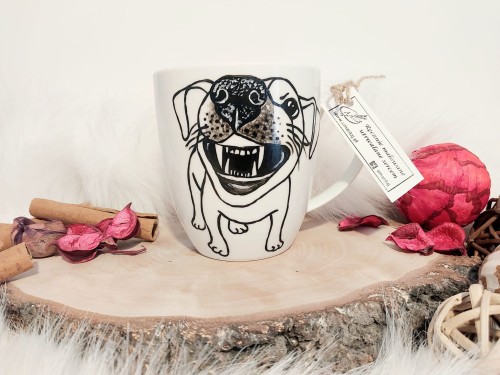 Wyjątkowy, ręcznie malowany kubek Jack russell terrier.