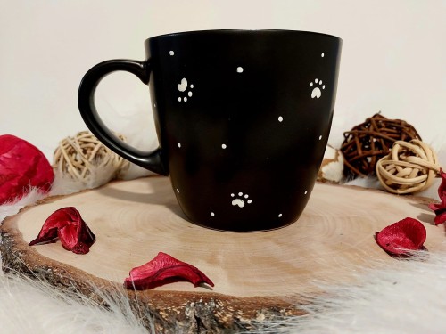 Wyjątkowy, ręcznie malowany kubek Buldożek francuski.