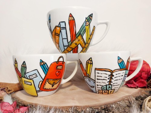 Wyjątkowa, ręcznie malowana filiżanka na zakończenie roku szkolnego