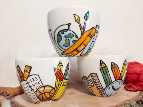 Wyjątkowa, ręcznie malowana filiżanka na zakończenie roku szkolnego